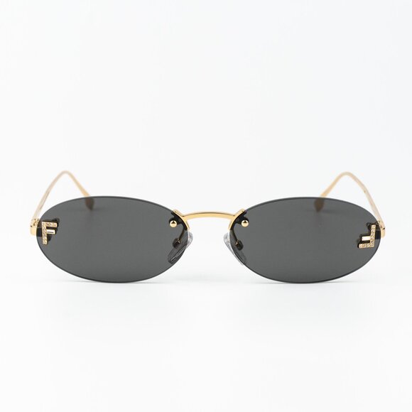 Fendi FIRST CRYSTAL Men Sunglasses Gold Oval Metal FE4075US 30A AUTHENTIC - Picture 3 of 16